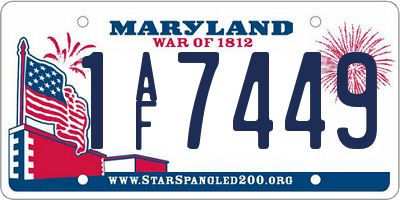 MD license plate 1AF7449