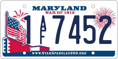 MD license plate 1AF7452