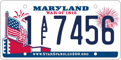MD license plate 1AF7456