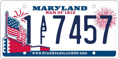 MD license plate 1AF7457