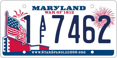 MD license plate 1AF7462