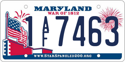 MD license plate 1AF7463