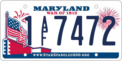 MD license plate 1AF7472