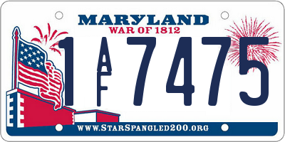 MD license plate 1AF7475