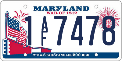 MD license plate 1AF7478