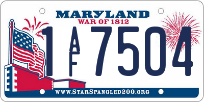 MD license plate 1AF7504