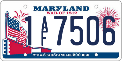 MD license plate 1AF7506