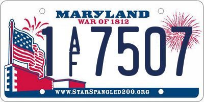 MD license plate 1AF7507