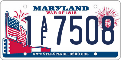 MD license plate 1AF7508