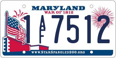 MD license plate 1AF7512