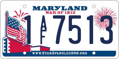 MD license plate 1AF7513