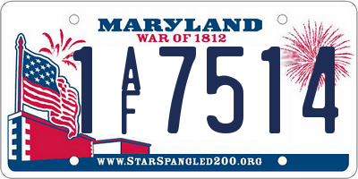 MD license plate 1AF7514