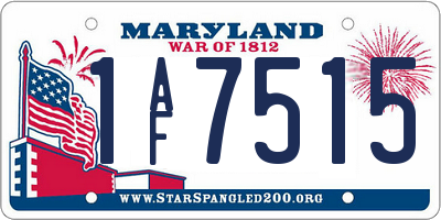 MD license plate 1AF7515