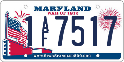 MD license plate 1AF7517