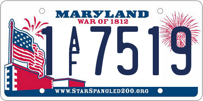 MD license plate 1AF7519