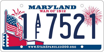 MD license plate 1AF7521