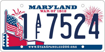 MD license plate 1AF7524