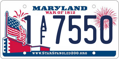 MD license plate 1AF7550
