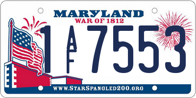 MD license plate 1AF7553