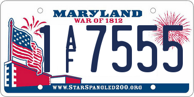 MD license plate 1AF7555