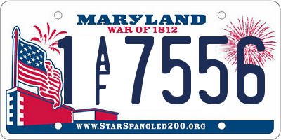 MD license plate 1AF7556