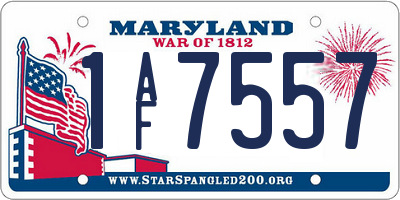 MD license plate 1AF7557
