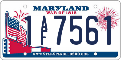 MD license plate 1AF7561