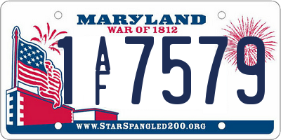 MD license plate 1AF7579