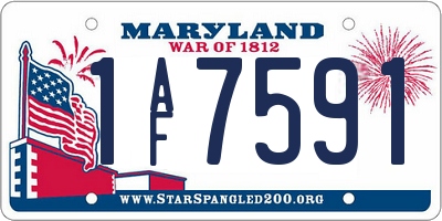 MD license plate 1AF7591