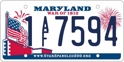 MD license plate 1AF7594