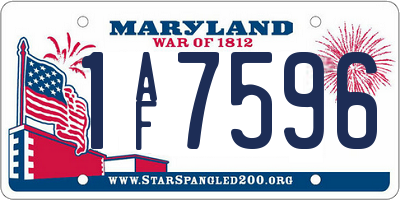 MD license plate 1AF7596