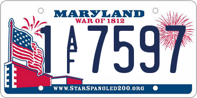 MD license plate 1AF7597