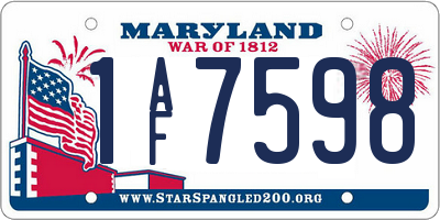 MD license plate 1AF7598