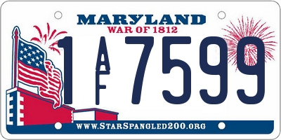 MD license plate 1AF7599