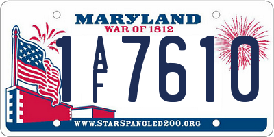 MD license plate 1AF7610