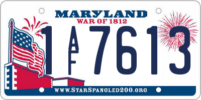 MD license plate 1AF7613