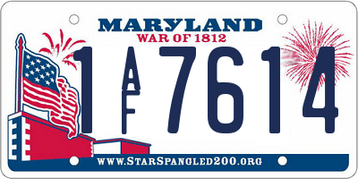 MD license plate 1AF7614