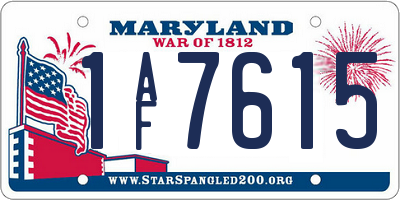 MD license plate 1AF7615