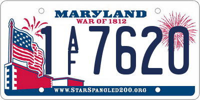 MD license plate 1AF7620