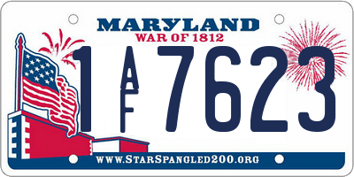MD license plate 1AF7623