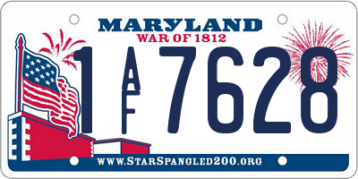 MD license plate 1AF7628