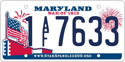 MD license plate 1AF7633