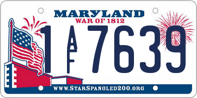 MD license plate 1AF7639