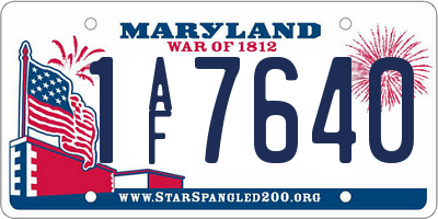 MD license plate 1AF7640