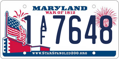 MD license plate 1AF7648