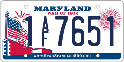 MD license plate 1AF7651
