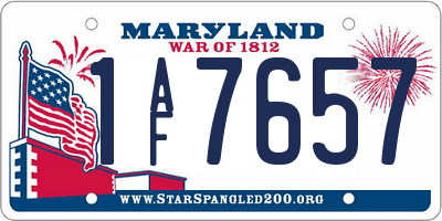 MD license plate 1AF7657