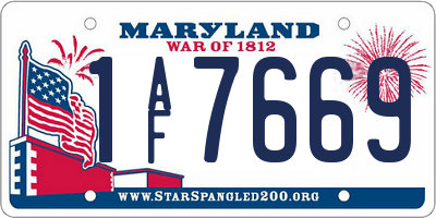 MD license plate 1AF7669
