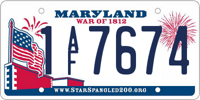 MD license plate 1AF7674