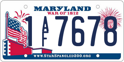 MD license plate 1AF7678